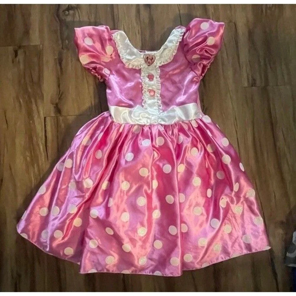 Minnie Mouse Costume Dress Pink Disney Store Size 7/8 Dress Up